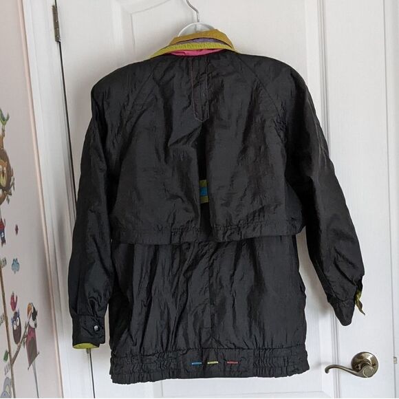 Vintage 80S 90s oversized casual isle black purple Small - Picture 3 of 12